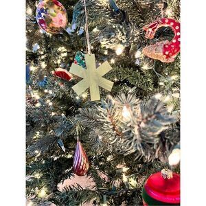 NEW ROOST Set of 6 Multicolor Laser Cut Wood Ornaments